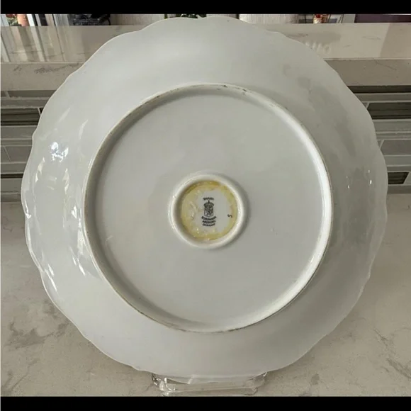 1940'S SCHUMANN - BAVARIAARZBERG DESERT ROSE 12 CHOP PLATE GERMANY